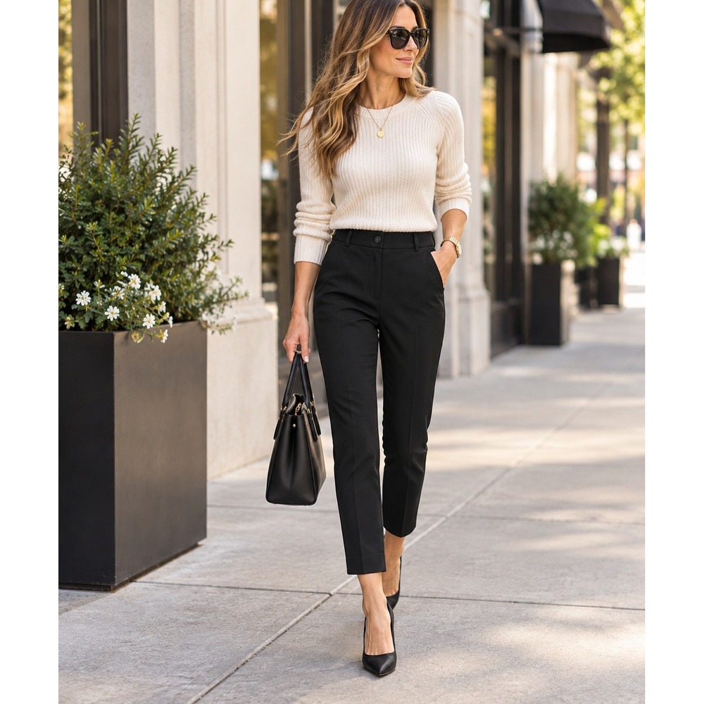 J.Crew Cameron High Rise Black Slim Crop Pants Size 4